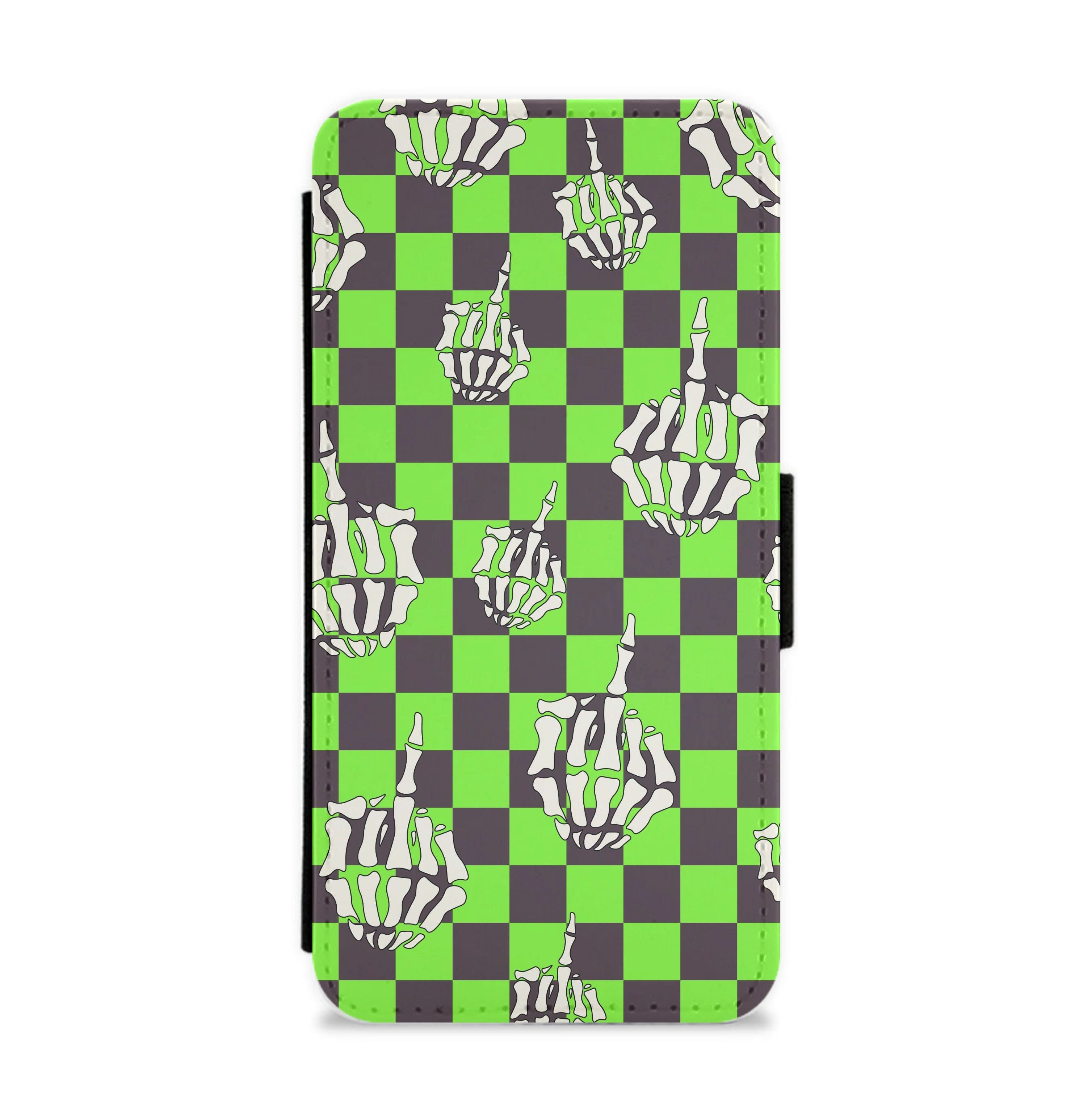 Green Middle Finger Flip / Wallet Phone Case