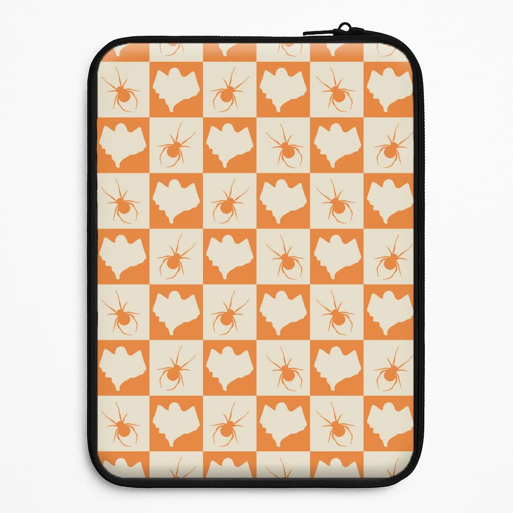 Spiders And Ghosts Checkered Pattern II Universal Laptop Sleeve