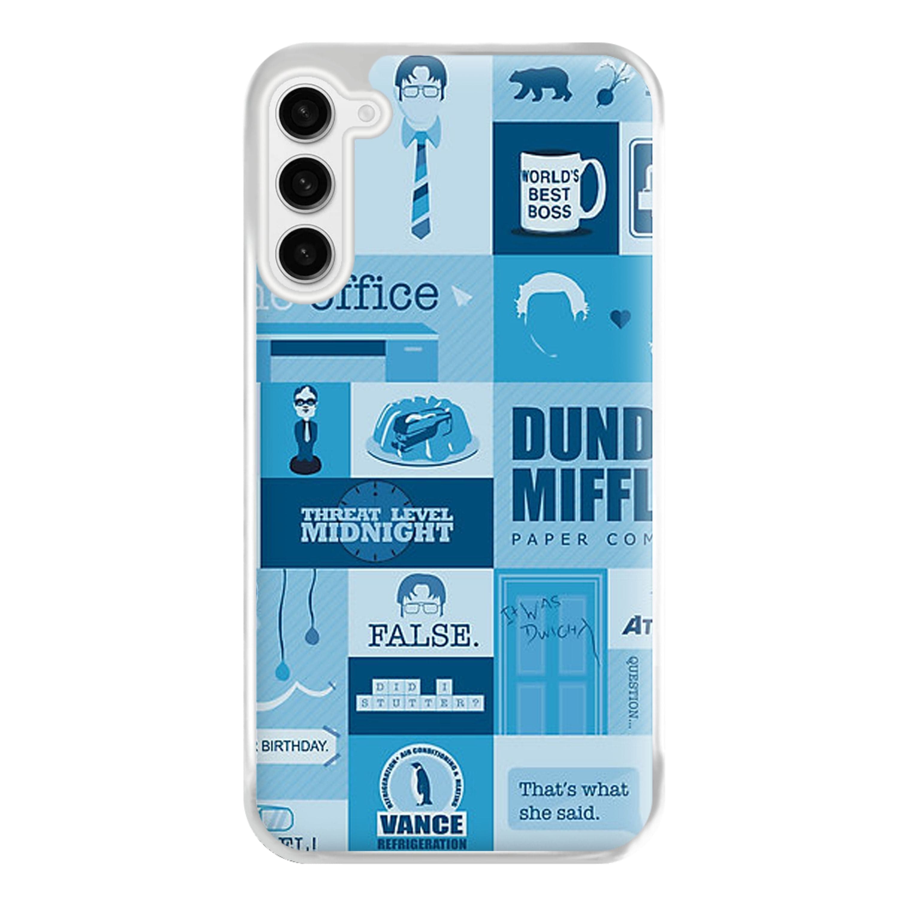 Office Blue Patchwork Phone Case