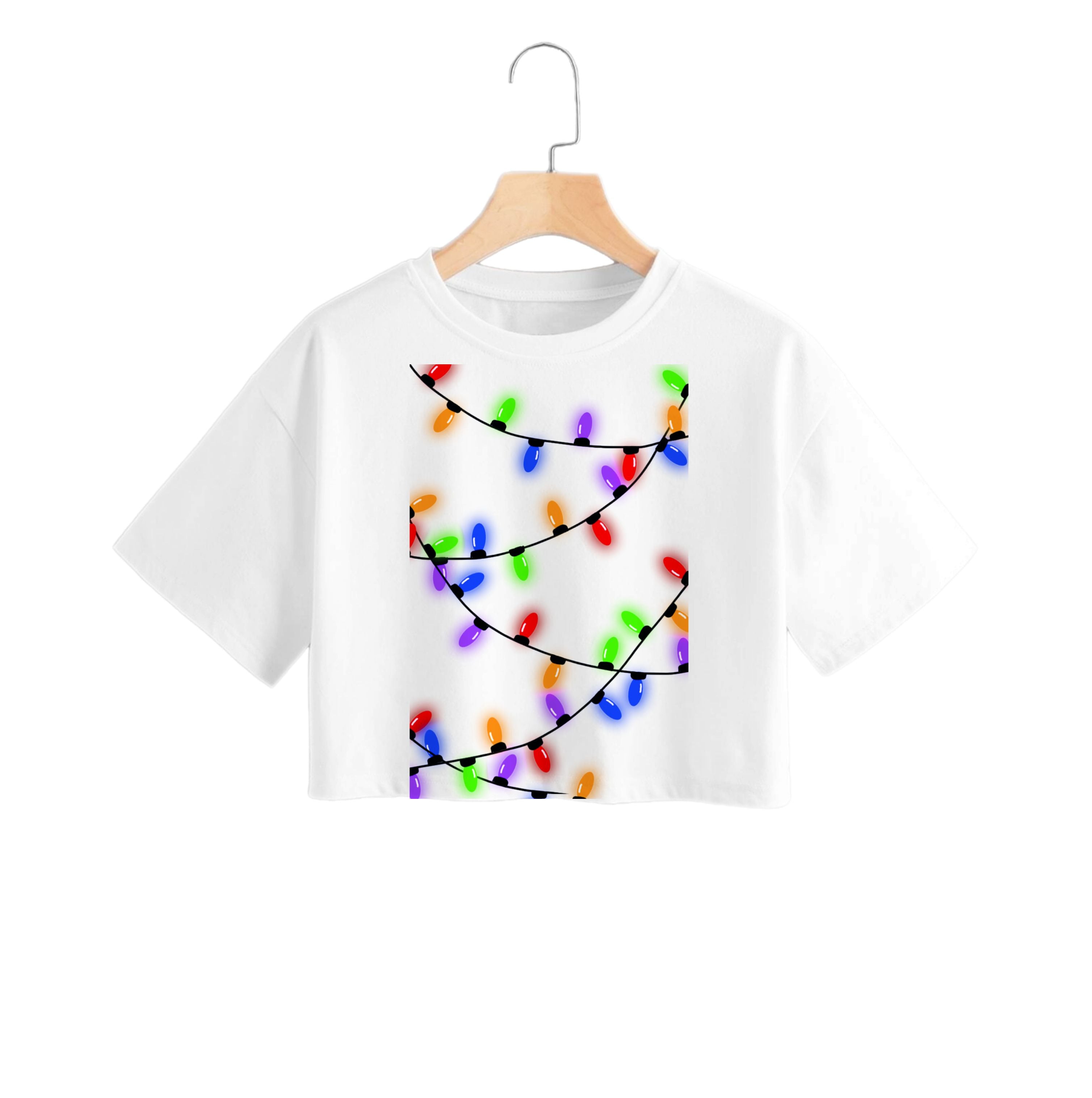 Rainbow Lights - Christmas Patterns Crop Top