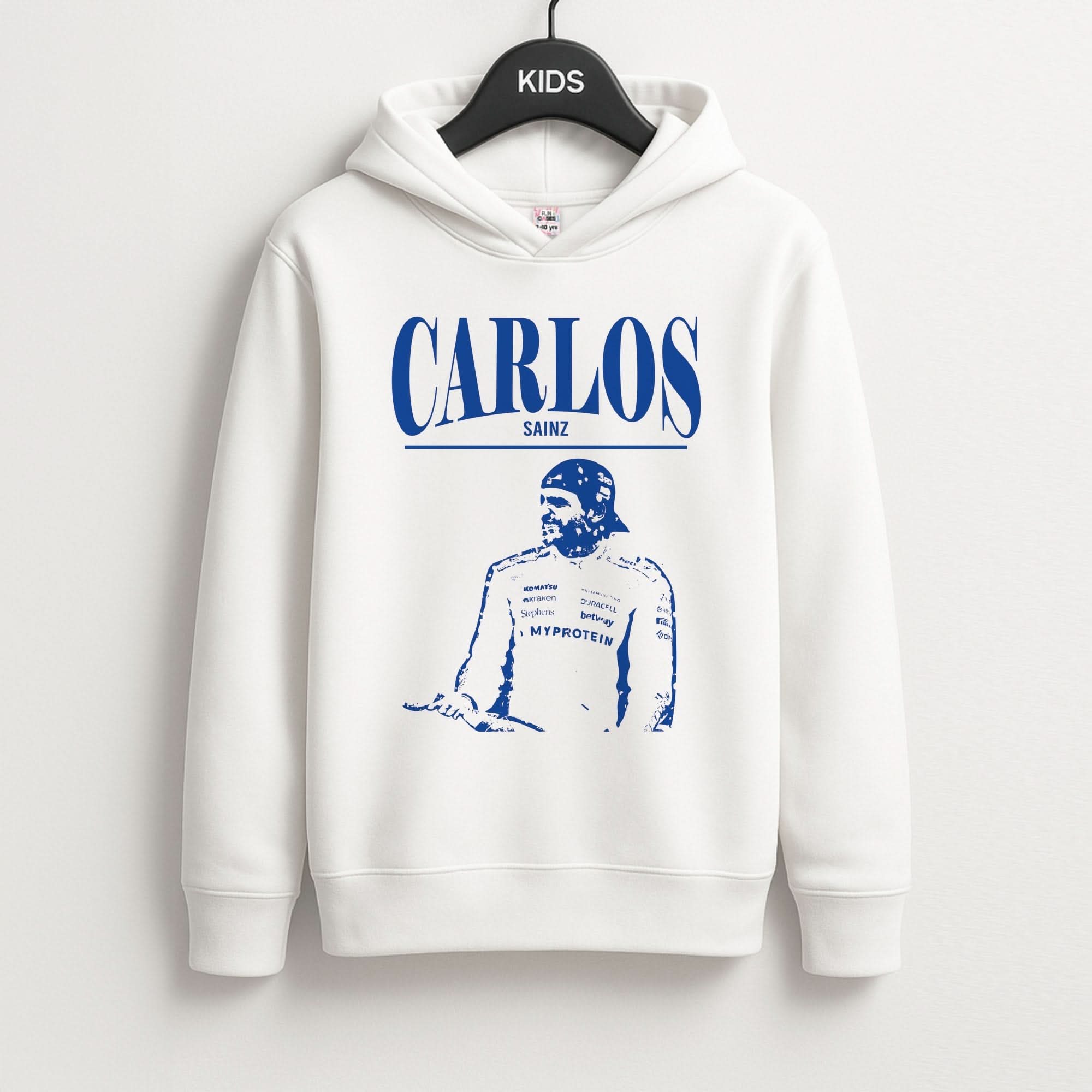 Carlos White And Blue Kids Hoodie