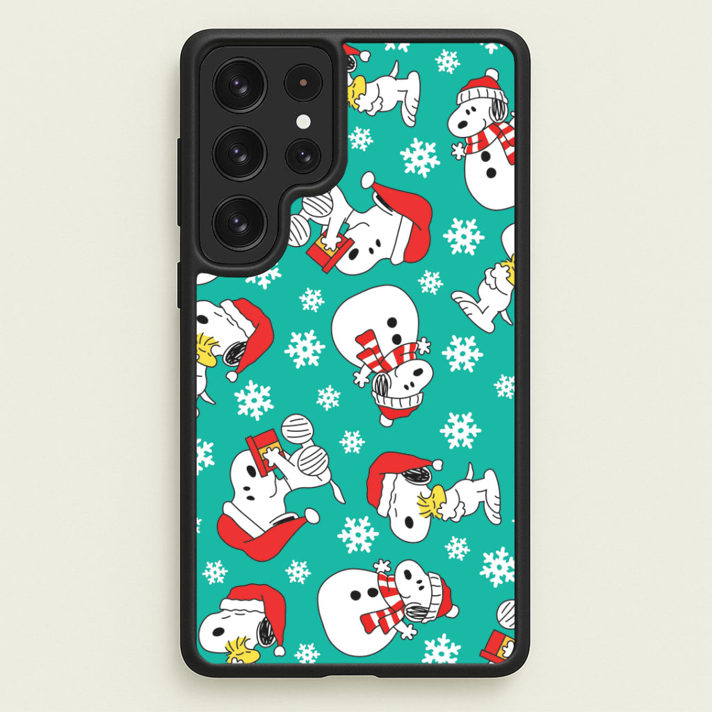 Christmas Cartoon Beagle Pattern Galaxy S22 Ultra Case