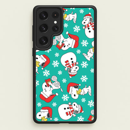 Christmas Cartoon Beagle Pattern Galaxy S22 Ultra Case