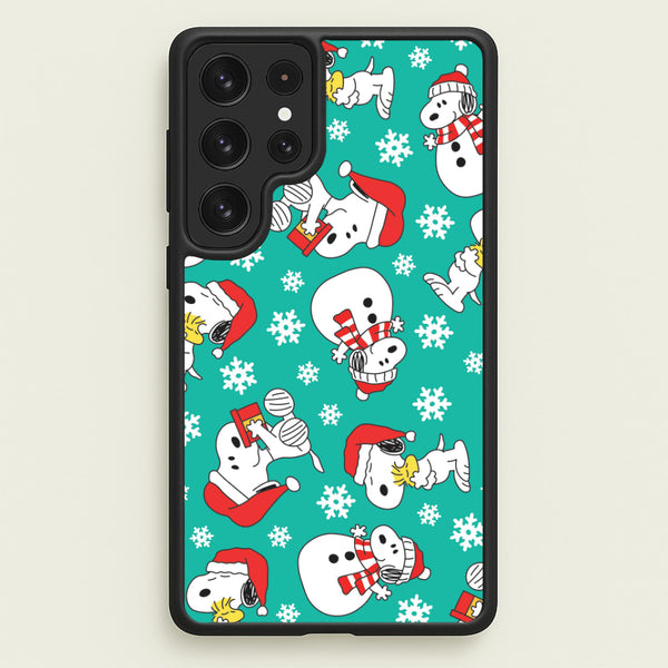 Christmas Cartoon Beagle Pattern Galaxy S22 Ultra Case