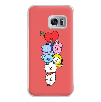 Red BT21 - RJ, Mang, Koya, Chimmy, Cooky, Shooky, Tata - K Pop Phone Case