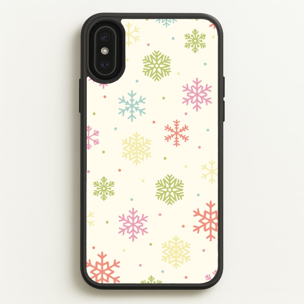Pastel Snowflakes Pattern iPhone XS Max Case