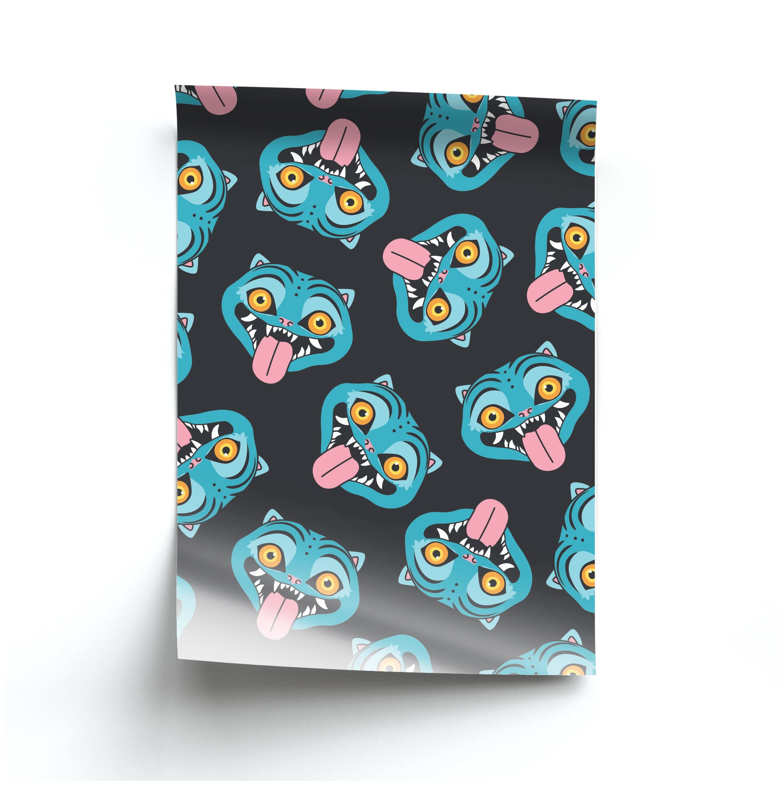 Demon Cat Pattern Poster