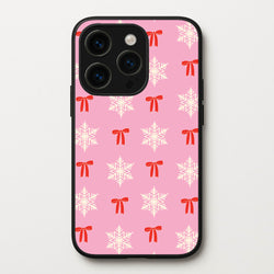 Coquette Bows And Snowflakes Pattern iPhone 15 Pro Case