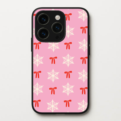 Coquette Bows And Snowflakes Pattern iPhone 15 Pro Max Case