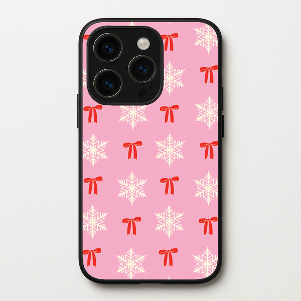 Coquette Bows And Snowflakes Pattern iPhone 14 Pro Max Case