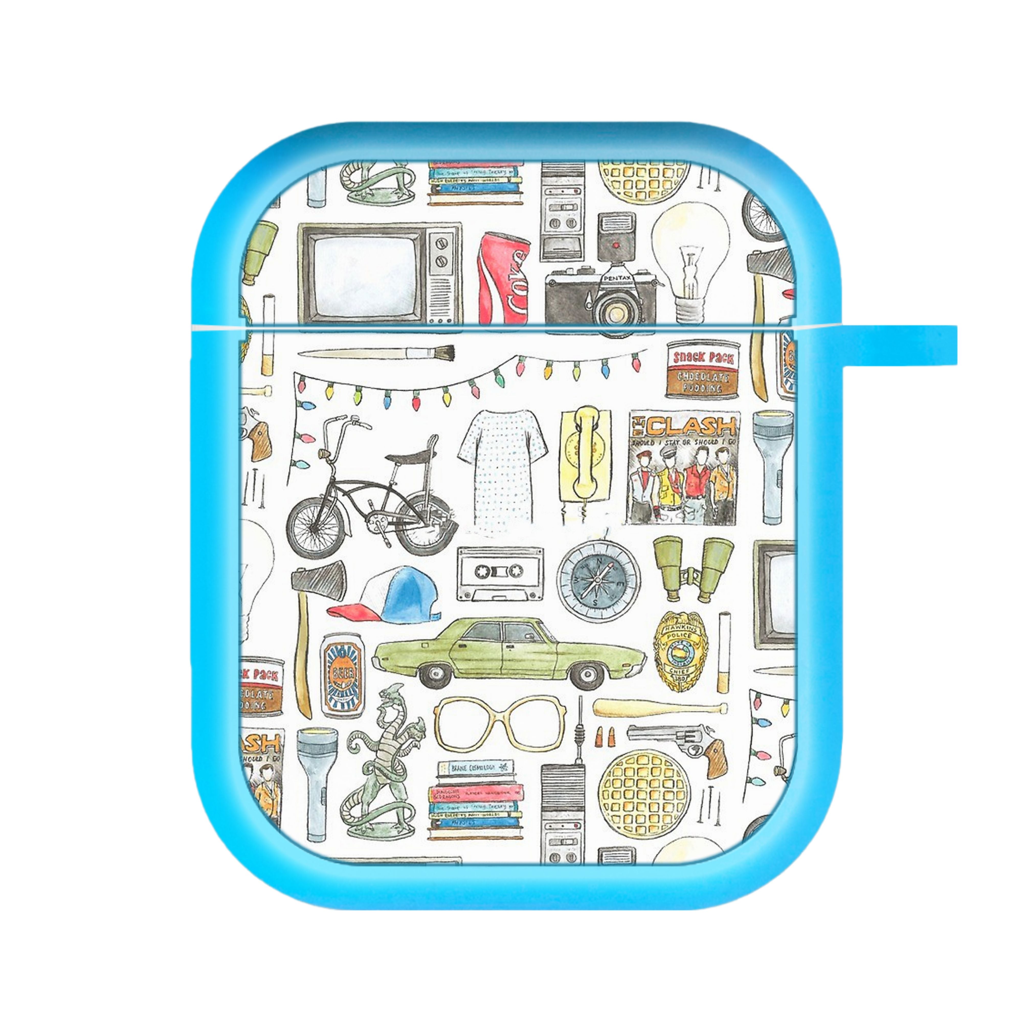 Stranger Objects Illustration AirPods Case