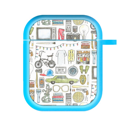 Stranger Objects Illustration AirPods Case