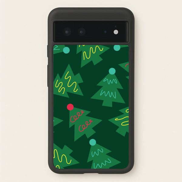 Abstract Christmas Trees Pattern Google Pixel 6 Case