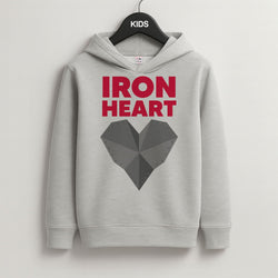 Metal Heart Grey Kids Hoodie