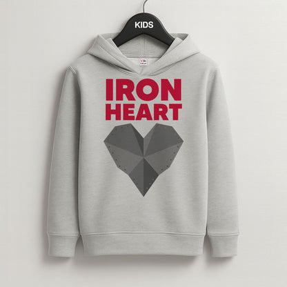 Metal Heart Grey Kids Hoodie
