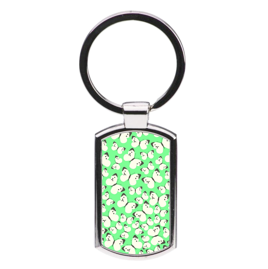 White Butterfly - Butterfly Patterns Luxury Keyring