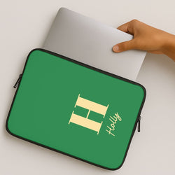 Dark Green Personalised Name MacBook Cover