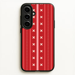 Stripes And Stitches Red Christmas Pattern Galaxy A56 Case