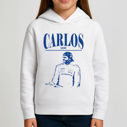 Carlos White And Blue Girls Hoodie
