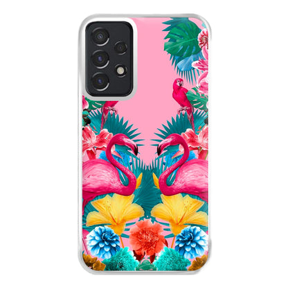 Flamingo and Tropical garden Phone Case