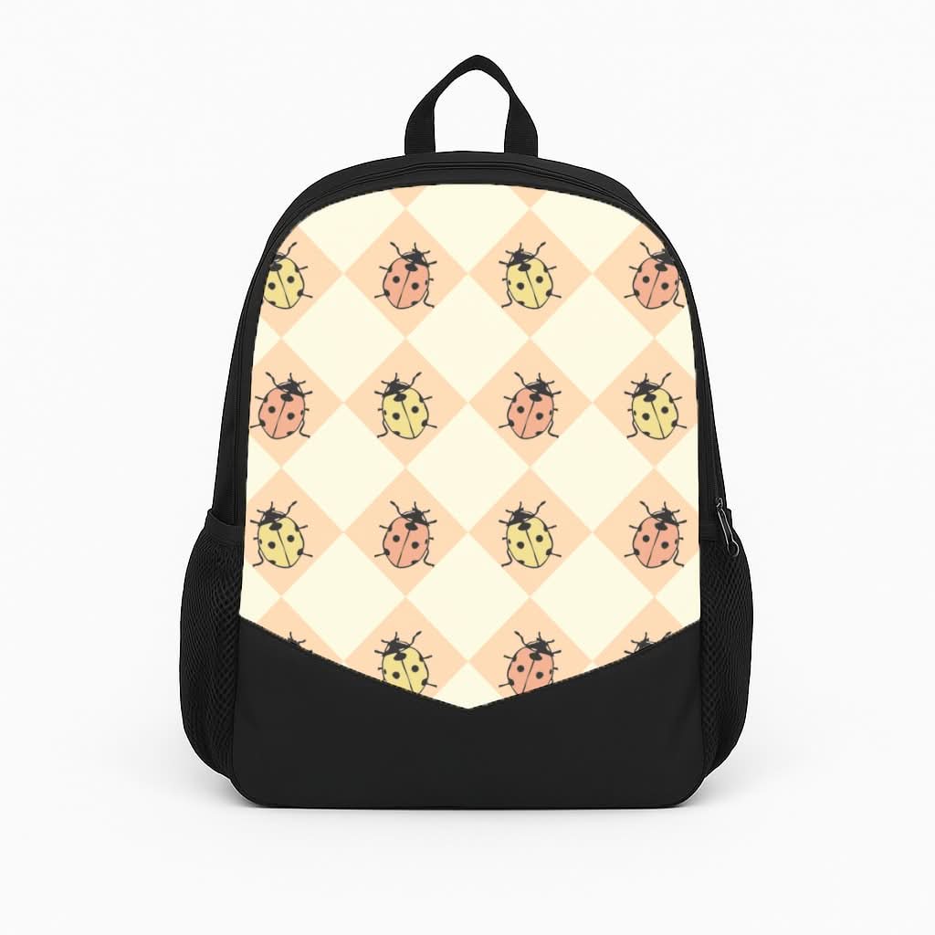 Argyle Ladybugs Pattern Backpack