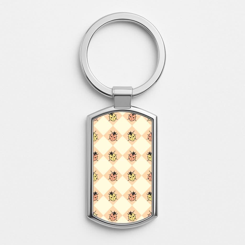 Argyle Ladybugs Pattern Luxury Keyring