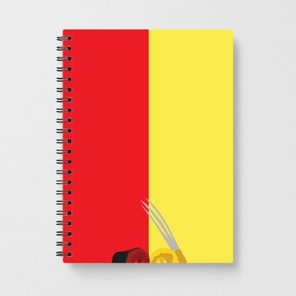 Red And Yellow Heroes Love Heart Notebook