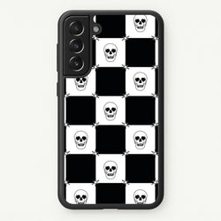 Checkered Skulls Pattern Galaxy S22 Case