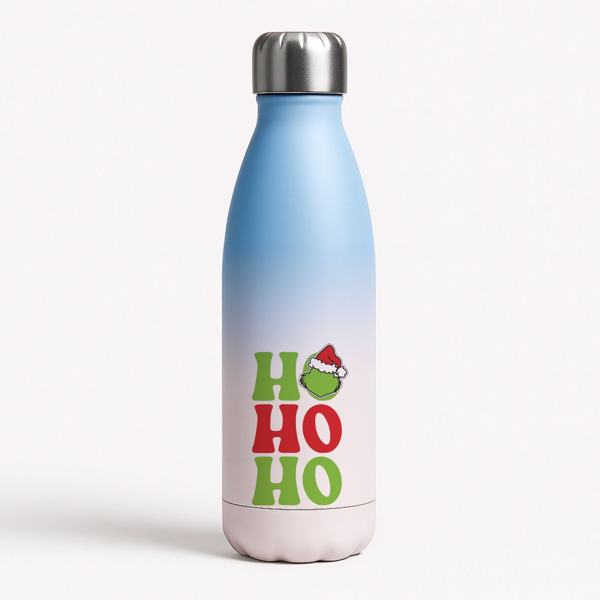 Green Ho Ho Ho Blue Water Bottle