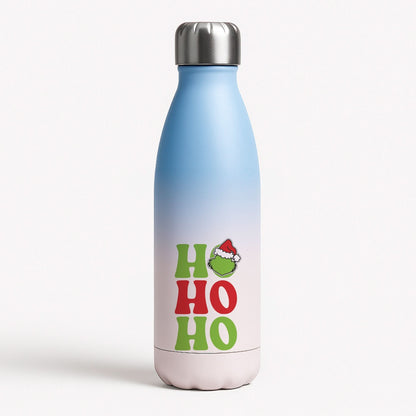 Green Ho Ho Ho Blue Water Bottle