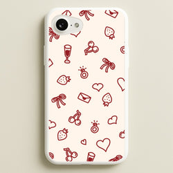 Valentines Doodles iPhone 16e Case