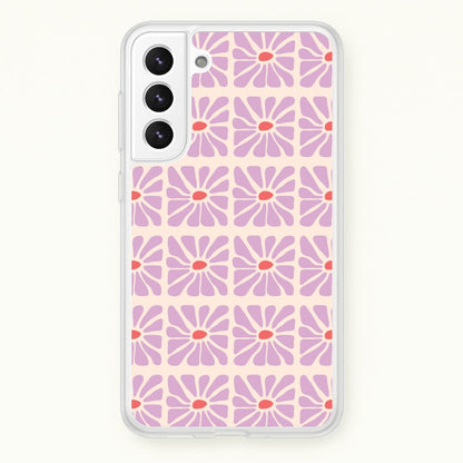 Square Abstract Flowers Mauve Galaxy S21FE Case