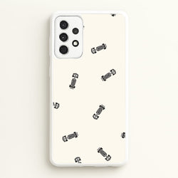 Race Cars Pattern Off White Galaxy A52 / A52s Case