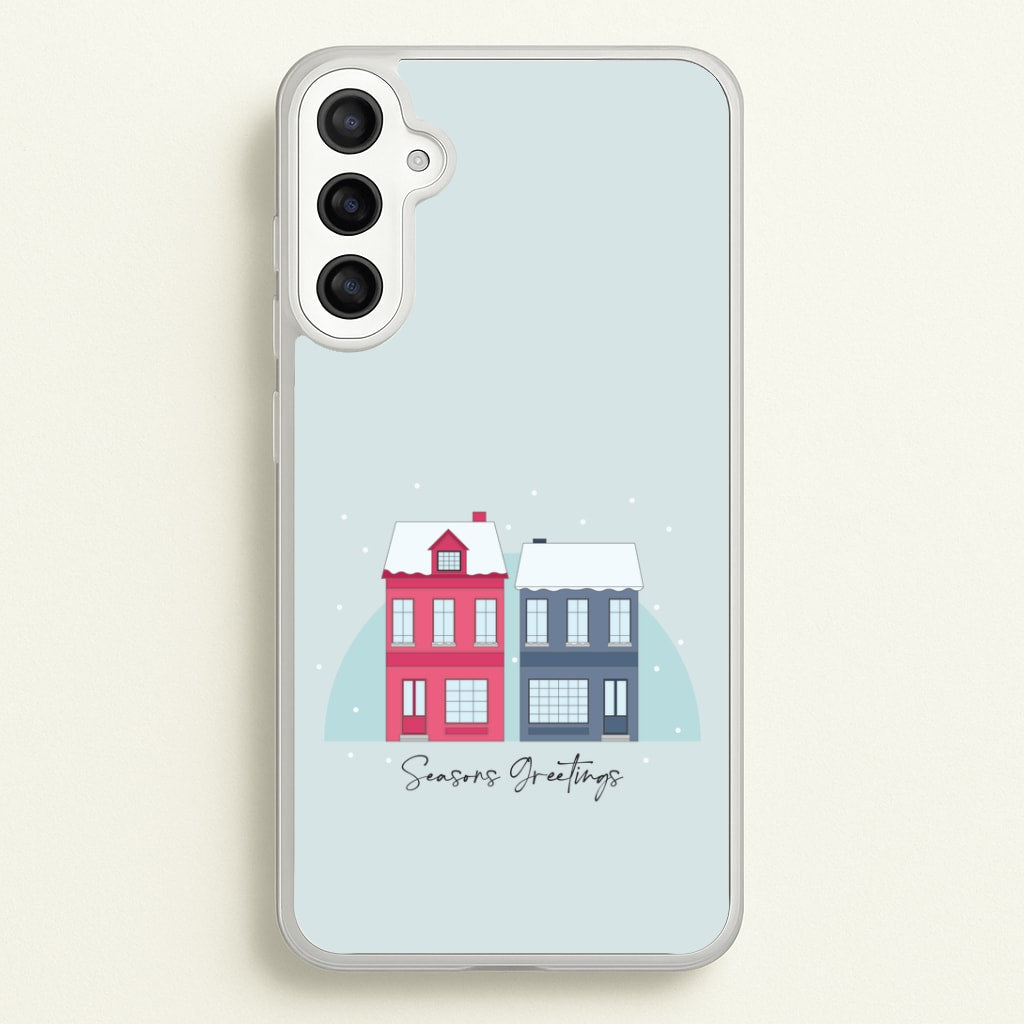 Seasons Greetings Winter Townhouses Galaxy A34 Case