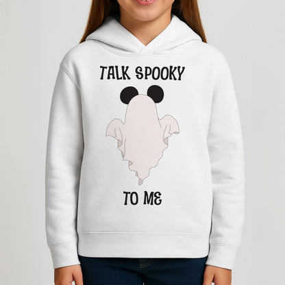 Talk Spooky To Me Mouse Ghost Girls Hoodie