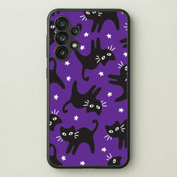 Cartoon Black Cats And Stars Pattern Galaxy A13 Case
