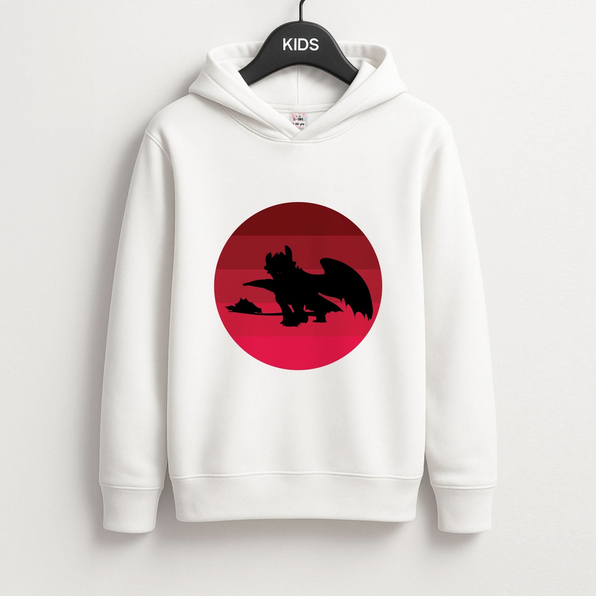 Red Sunset Dragon Kids Hoodie