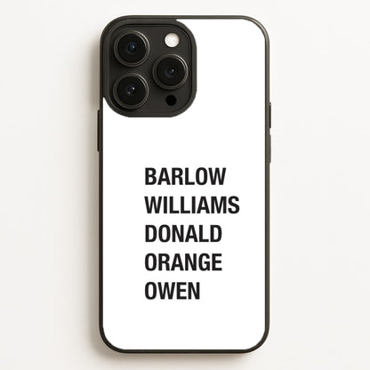 Take Band Members Names iPhone 16 Pro Max Case