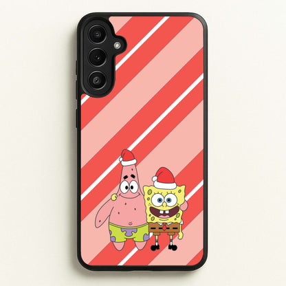 Cartoon Sponge And Starfish Christmas Hats Galaxy A36 Case