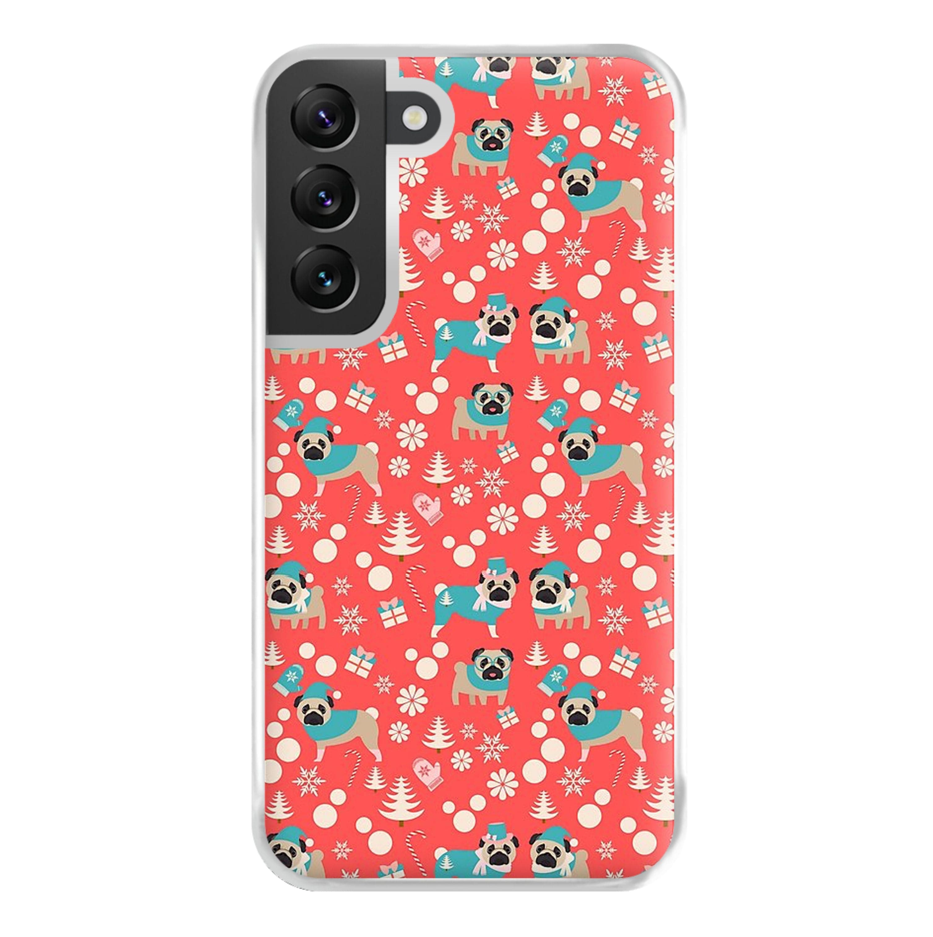 Christmas Pug Pattern Phone Case