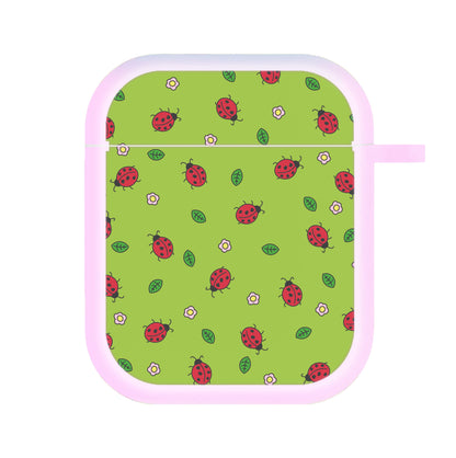 Ladybugs And Flowers - Spring Patterns AirPods Case