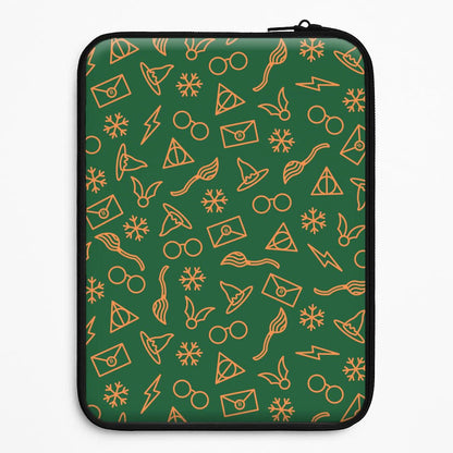 Christmas Wizard Icons Pattern Universal Laptop Sleeve