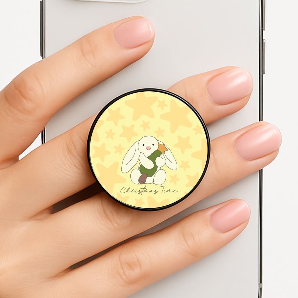 Christmas Bunny Stars Plush Phone Grip