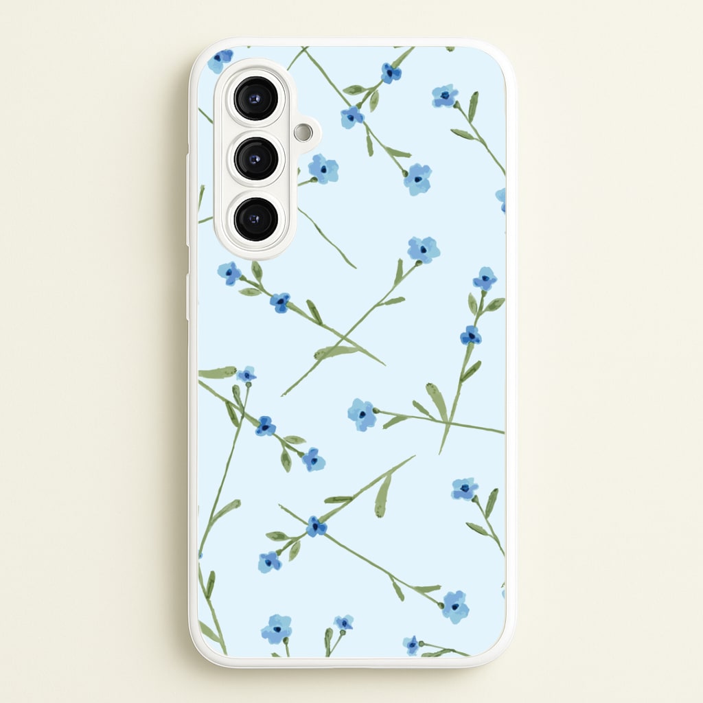 Baby Blue Floral Pattern Galaxy A16 Case