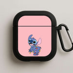 Cute Blue Alien Fairylights Black AirPods Case