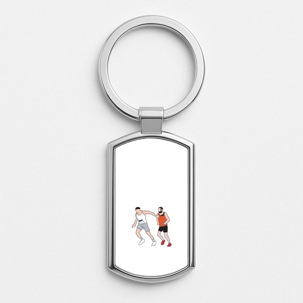 Tommy Marathon Silver Metal Keyring