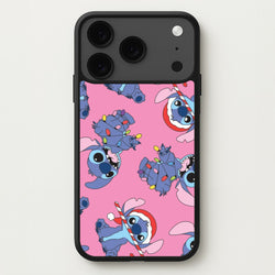 Christmas Cute Blue Alien Pattern iPhone 17 Pro Case