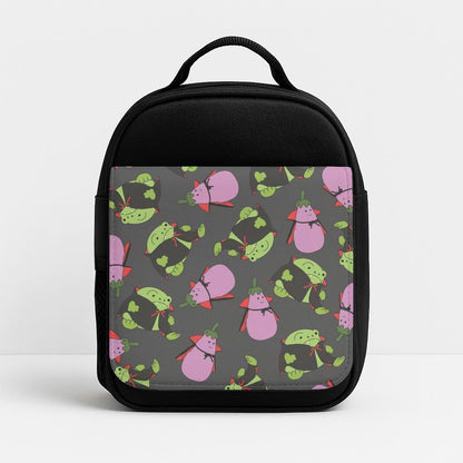 Vampire Frogs And Vegetables Pattern - Halloween Insulated Lunch Bag