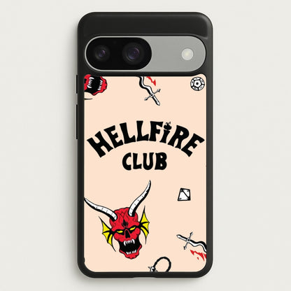 Hellfire Club Icons Collage Peach Google Pixel 9 / 9 Pro Case