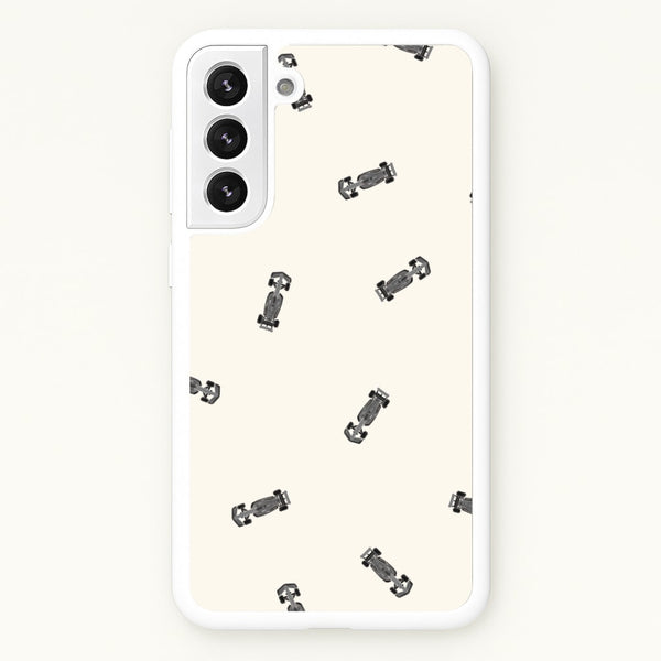 Race Cars Pattern Off White Galaxy S21 Plus Case